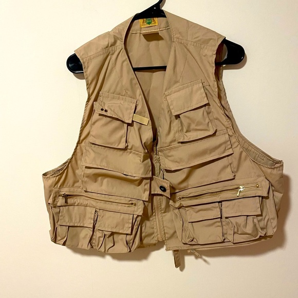 Vintage Tan Multi-Pocket Fiahing/Utility Vest XL - Picture 1 of 16